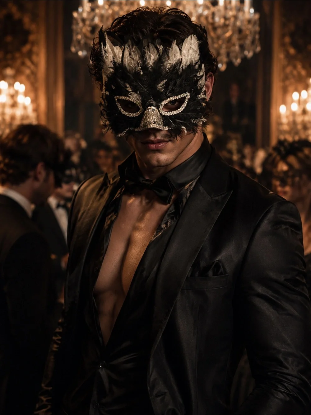Men's Feline Masquerade Mask